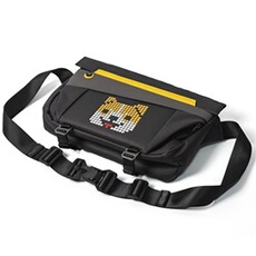 Pixoo Noir Pixel Art Sling Bag avec écran LED 16X16 contrôlé par application, pour randonnée, cyclisme, voyage