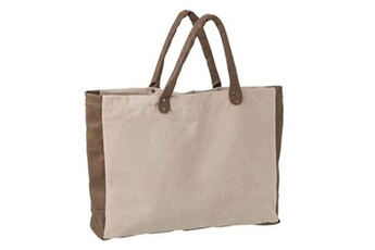 sac de plage generique sac de plage petites anses 45cm marron & beige