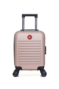valise swiss kopper - valise cabine xs wil 4 roues 46 cm - rose dore