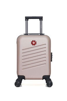 valise swiss kopper - valise cabine xs zurich 4 roues 46 cm - rose dore