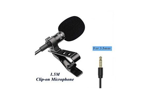 Microphone GENERIQUE Microphone externe noir mini boutonnière portable pour  téléphone caméra pour 3. 5mm ordinateur portable