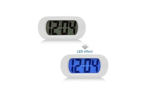 Horloge GENERIQUE Réveil de voyage lcd numérique avec répétition  d'alarme de bonne lumière de nuit - blanc