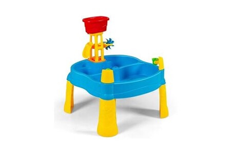 Table de poker Costway Table de jeux sable et d'eau pour enfants avec emplacement pour parasol et 18 accessoires pour extérieur et intérieur