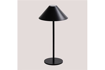 lampe de table sklum lampe de table led sans fil d'extérieur nebida noir 31,5 cm