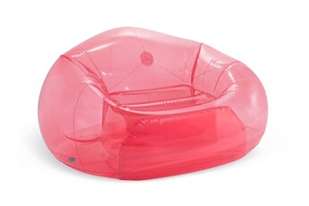 fauteuil gonflable poire transparent rose -