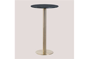 table haute de bar ronde en marbre (ø60 cm) cosmopolitan or champagne 104 cm
