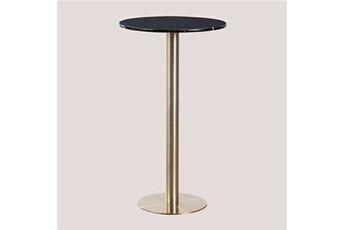 table haute de bar ronde en marbre (ø60 cm) cosmopolitan or champagne 104 cm