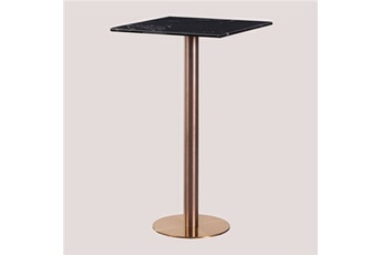 table haute de bar carrée en marbre (60x60 cm) cosmopolitan or rose 105,5 cm