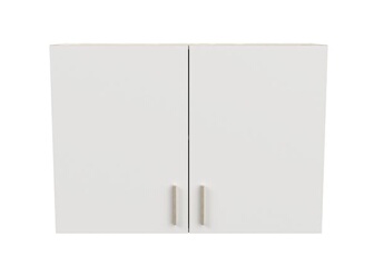 buffet de cuisine pegane meuble haut de cuisine 2 portes coloris chene kronberg, blanc - longueur 100 x hauteur 70 x profondeur 30 cm --