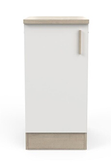 meuble bas de cuisine coloris chene kronberg, blanc - longueur 40 x hauteur 85 x profondeur 60 cm --