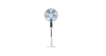Ventilateur sur pied 16''/40 cm avec fonction turbo boost 70w blanc noir bleu
