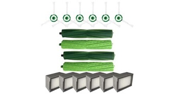 GENERIQUE - Kit de Remplacement pour iRobot Roomba i7 i7+ i7 Plus E5 E6 E7 - Brosse Latérale - Filtre HEPA - Brosse à Poils