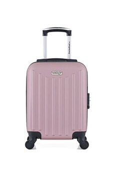 valise american travel - valise cabine xxs abs brooklyn 4 roues 46 cm - rose dore