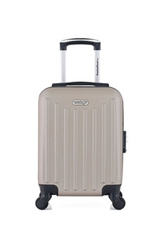 valise american travel - valise cabine xxs abs brooklyn 4 roues 46 cm - beige