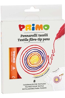 autres jeux créatifs primo stylos textiles junior 4,1 mm 8 couleurs