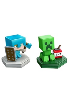 Figurine de collection Mattel set Minecraft Earth Boost Minis 5 cm noir/or 2-pièces