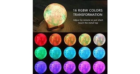 Lampe Vice Versa Veilleuse Lune 3D Guteauto - 16 Couleurs LED - Rechargeable USB - Cadeau Enfant Déco Chambre Veilleuse Enfant Lampe Vice Versa Veilleuse Lune 3D Guteauto - 16 Couleurs LED - Rechargeable USB - Cadeau Enfant Déco Chambre Veilleuse Enfant