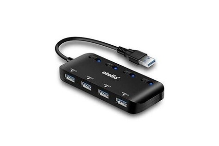Hub USB Atolla hub usb 3. 0 multiprise, multi 4 ports usb multiple ultra fin avec voyants de commutateurs d'alimentation individuels