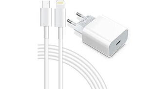 Vshop20w chargeur rapide usb c + cable usb c vers lightning 1 m, prise secteur usb c mural alimentation adaptateur 3. 0 power delivery compatible