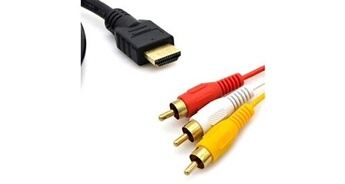 Vshop 1. 5m hdmi mâle vers 3 rca av câble adaptateur transmetteur de signal