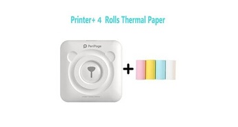 PeriPage - Mini Imprimante Photo Thermique - Bluetooth - 58 mm - Blanc