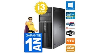 Pc tour 8200 intel core i3-2120 ram 4go disque dur 1to windows 10 wifi