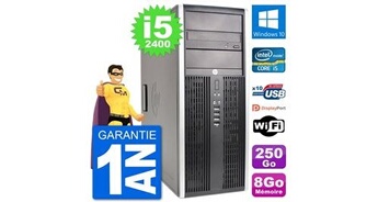 Pc tour 8200 intel core i5-2400 ram 8go disque dur 250go windows 10 wifi