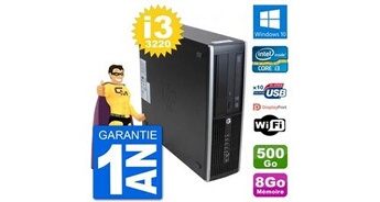 Pc 8300 elite sff intel i3-3220 ram 8go disque dur 500go windows 10 wifi