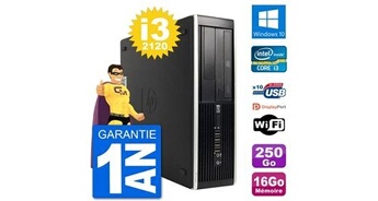 Pc compaq 6200 pro sff intel i3-2120 ram 16go disque 250go windows 10 wifi