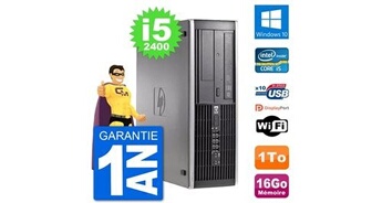 Pc compaq 6200 pro sff intel i5-2400 ram 16go disque dur 1to windows 10 wifi
