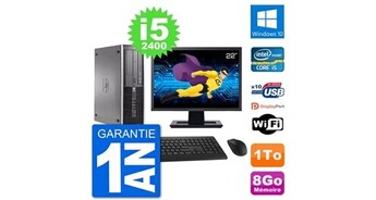 Pc compaq 6200 pro sff ecran 22" i5-2400 ram 8go disque 1to windows 10 wifi