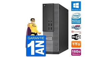 Pc optiplex 7020 sff intel g3220 ram 16go disque dur 1to windows 10 wifi