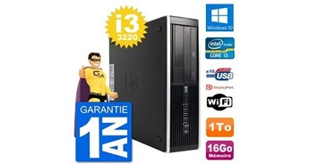 Pc compaq pro 6300 sff intel i3-3220 ram 16go disque dur 1to windows 10 wifi