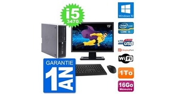 Pc compaq pro 6300 sff ecran 19" i5-3470 ram 16go disque 1to windows 10 wifi