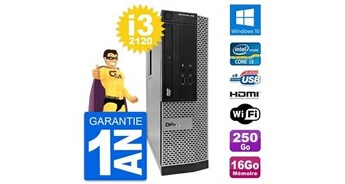 Pc optiplex 390 sff i3-2120 ram 16go disque dur 250go hdmi windows 10 wifi