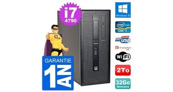 Pc tour elitedesk 800 g1 intel i7-4790 ram 32go disque 2to windows 10 wifi