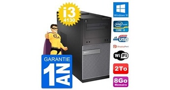Pc tour optiplex 3020 intel core i3-4130 ram 8go disque 2to windows 10 wifi