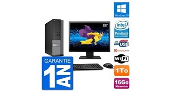 Pc optiplex 3020 sff ecran 22" g3220 ram 16go disque 1to windows 10 wifi