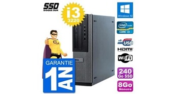 Pc 3010 dt i3-3220 ram 8go ssd 240go hdmi windows 10 wifi