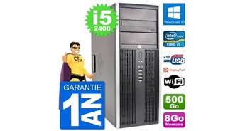 Pc tour 8200 intel core i5-2400 ram 8go disque dur 500go windows 10 wifi