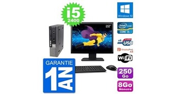 Ultra mini pc 7010 usff ecran 22" i5-2400 ram 8go 250go windows 10 wifi