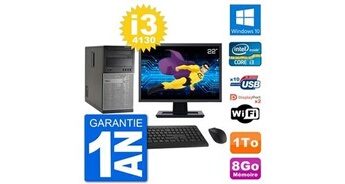 Pc tour 7020 ecran 22" intel i3-4130 ram 8go disque 1to windows 10 wifi