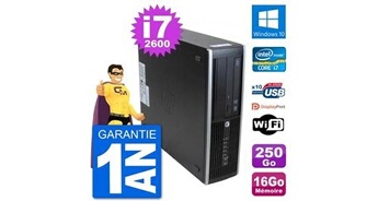 Pc 8300 elite sff intel i7-2600 ram 16go disque dur 250go windows 10 wifi