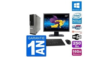 Pc 7010 sff ecran 22" intel g2020 ram 16go disque 250go windows 10 wifi