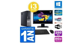 Pc 9020 sff ecran 19" intel i3-4130 ram 8go disque 250go windows 10 wifi