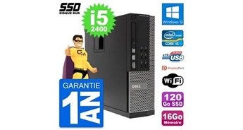 Pc optiplex 790 sff intel core i5-2400 ram 16go ssd 120go windows 10 wifi