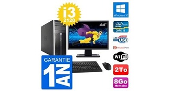Pc tour pro 6200 cmt ecran 22" i3-2120 ram 8go disque dur 2to windows 10 wifi