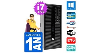 Pc tour elitedesk 800 g1 intel i7-4770 ram 32go disque 2to windows 10 wifi