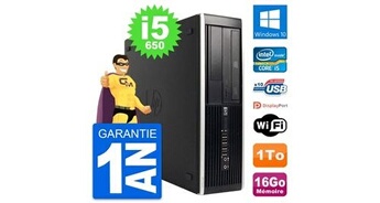 Pc 8100 elite sff intel core i5-650 ram 16go disque dur 1to windows 10 wifi
