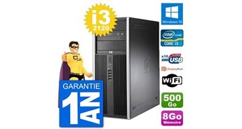 Pc tour 8200 intel core i3-2120 ram 8go disque dur 500go windows 10 wifi